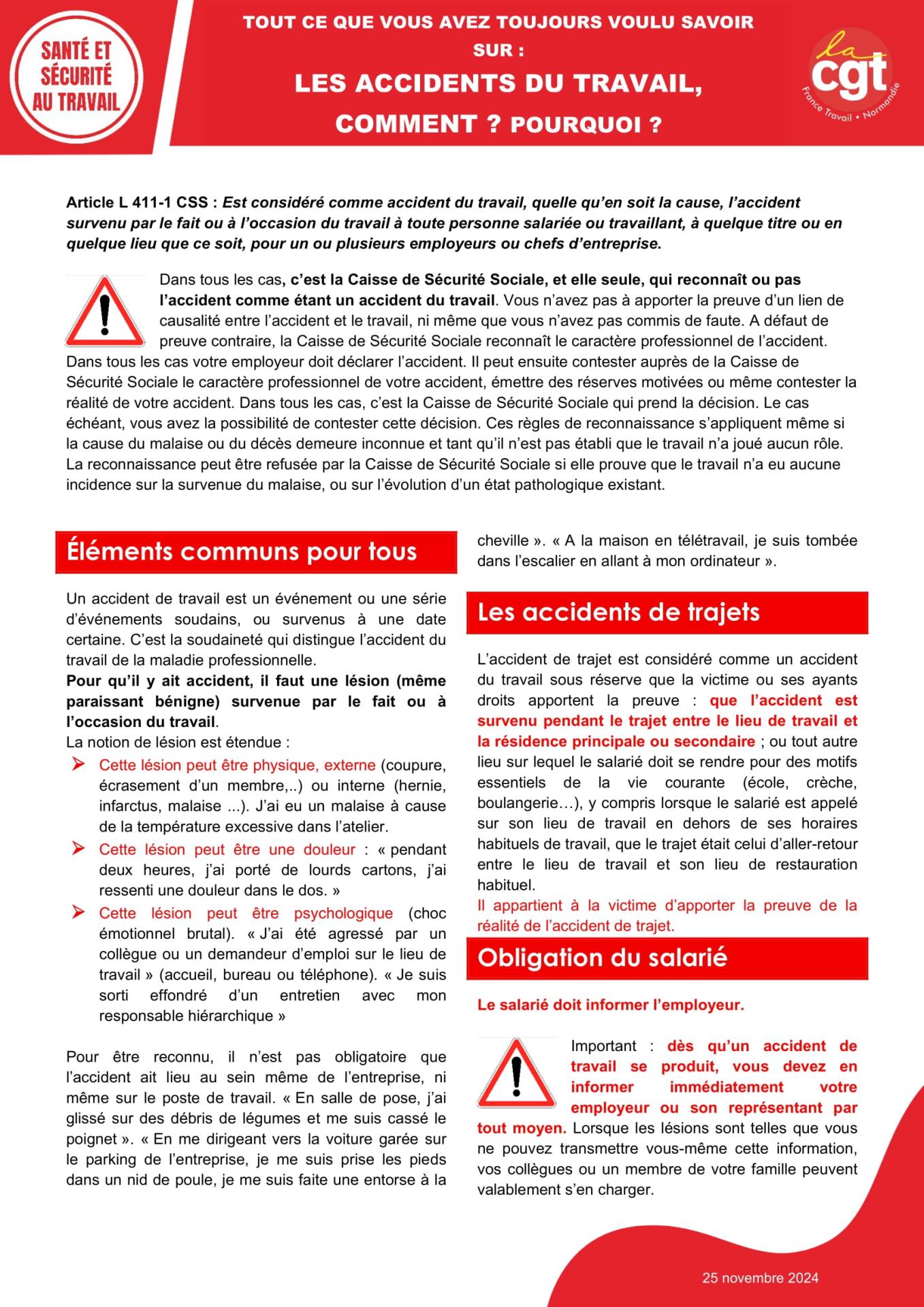 Accident du travail 1